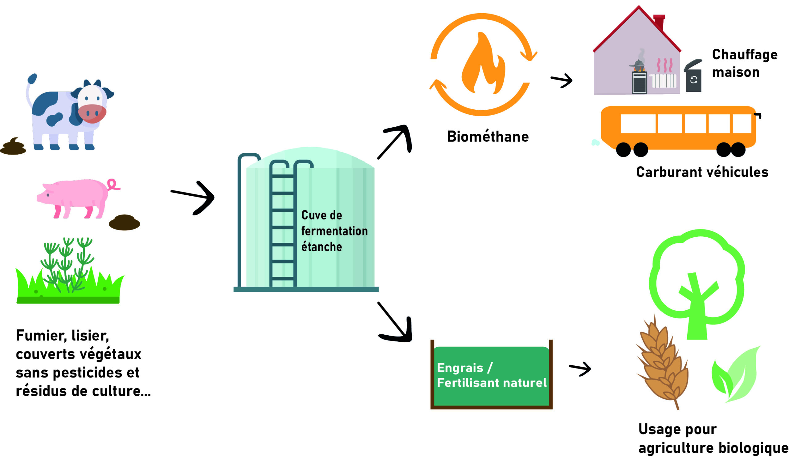 Schéma de la méthanisation
